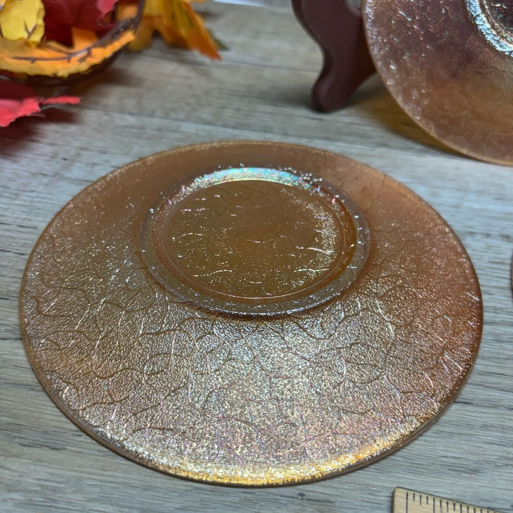 1924 Jeannette Glass Co. Iridescent 3 Pressed-Glass Salad Plate (Pre-Depression) - Picture 9 of 11